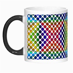 Colorful Circle Abstract White  Blue Yellow Red Morph Mugs by BrightVibesDesign