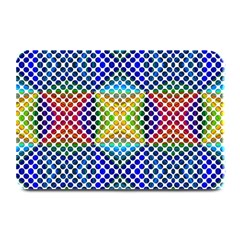 Colorful Circle Abstract White  Blue Yellow Red Plate Mats by BrightVibesDesign