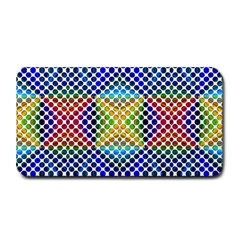 Colorful Circle Abstract White  Blue Yellow Red Medium Bar Mats by BrightVibesDesign