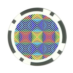 Colorful Circle Abstract White  Blue Yellow Red Poker Chip Card Guard by BrightVibesDesign