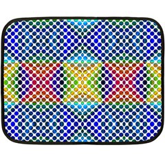 Colorful Circle Abstract White  Blue Yellow Red Fleece Blanket (mini) by BrightVibesDesign