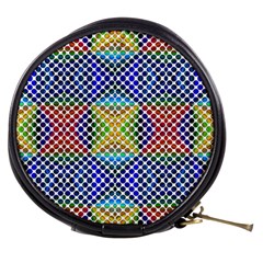 Colorful Circle Abstract White  Blue Yellow Red Mini Makeup Bag by BrightVibesDesign