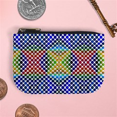 Colorful Circle Abstract White  Blue Yellow Red Mini Coin Purse by BrightVibesDesign