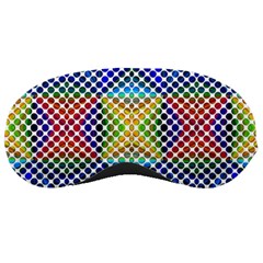 Colorful Circle Abstract White  Blue Yellow Red Sleeping Mask by BrightVibesDesign