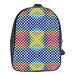 Colorful Circle Abstract White  Blue Yellow Red School Bag (Large) Front