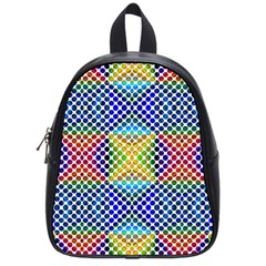 Colorful Circle Abstract White  Blue Yellow Red School Bag (small) by BrightVibesDesign