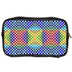 Colorful Circle Abstract White  Blue Yellow Red Toiletries Bag (one Side) by BrightVibesDesign