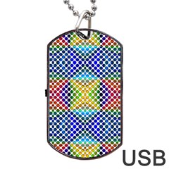 Colorful Circle Abstract White  Blue Yellow Red Dog Tag Usb Flash (two Sides) by BrightVibesDesign