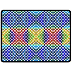 Colorful Circle Abstract White  Blue Yellow Red Double Sided Fleece Blanket (large)  by BrightVibesDesign