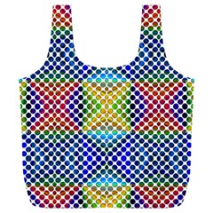 Colorful Circle Abstract White  Blue Yellow Red Full Print Recycle Bag (xxl)