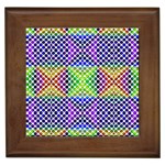 Colorful Circle Abstract White Purple Green Blue Framed Tile Front