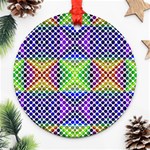 Colorful Circle Abstract White Purple Green Blue Ornament (Round) Front