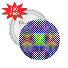 Colorful Circle Abstract White Purple Green Blue 2 25  Buttons (100 Pack)  by BrightVibesDesign