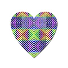 Colorful Circle Abstract White Purple Green Blue Heart Magnet by BrightVibesDesign