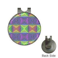 Colorful Circle Abstract White Purple Green Blue Hat Clips With Golf Markers by BrightVibesDesign