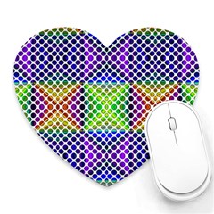 Colorful Circle Abstract White Purple Green Blue Heart Mousepads by BrightVibesDesign