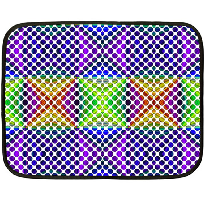 Colorful Circle Abstract White Purple Green Blue Fleece Blanket (Mini)