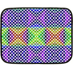 Colorful Circle Abstract White Purple Green Blue Double Sided Fleece Blanket (mini)  by BrightVibesDesign