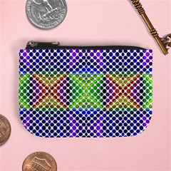 Colorful Circle Abstract White Purple Green Blue Mini Coin Purse by BrightVibesDesign