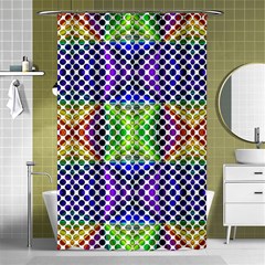 Colorful Circle Abstract White Purple Green Blue Shower Curtain 48  X 72  (small)  by BrightVibesDesign