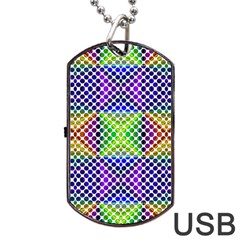 Colorful Circle Abstract White Purple Green Blue Dog Tag Usb Flash (one Side) by BrightVibesDesign