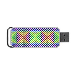 Colorful Circle Abstract White Purple Green Blue Portable Usb Flash (one Side) by BrightVibesDesign