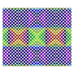 Colorful Circle Abstract White Purple Green Blue Double Sided Flano Blanket (small)  by BrightVibesDesign