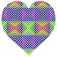 Colorful Circle Abstract White Purple Green Blue Wooden Puzzle Heart by BrightVibesDesign