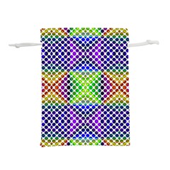 Colorful Circle Abstract White Purple Green Blue Lightweight Drawstring Pouch (s) by BrightVibesDesign