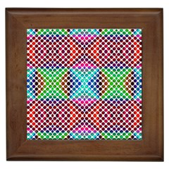 Colorful Circle Abstract White  Red Pink Green Framed Tile by BrightVibesDesign