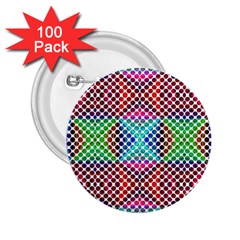 Colorful Circle Abstract White  Red Pink Green 2 25  Buttons (100 Pack)  by BrightVibesDesign