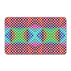 Colorful Circle Abstract White  Red Pink Green Magnet (rectangular) by BrightVibesDesign