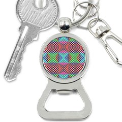 Colorful Circle Abstract White  Red Pink Green Bottle Opener Key Chain by BrightVibesDesign