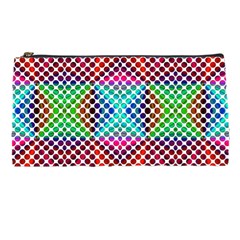 Colorful Circle Abstract White  Red Pink Green Pencil Cases by BrightVibesDesign