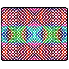 Colorful Circle Abstract White  Red Pink Green Fleece Blanket (medium)  by BrightVibesDesign