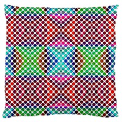 Colorful Circle Abstract White  Red Pink Green Large Cushion Case (two Sides) by BrightVibesDesign