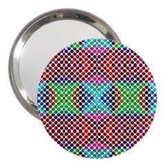 Colorful Circle Abstract White  Red Pink Green 3  Handbag Mirrors by BrightVibesDesign