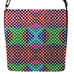 Colorful Circle Abstract White  Red Pink Green Flap Closure Messenger Bag (s) by BrightVibesDesign