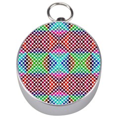 Colorful Circle Abstract White  Red Pink Green Silver Compasses by BrightVibesDesign