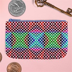 Colorful Circle Abstract White  Red Pink Green Large Coin Purse by BrightVibesDesign