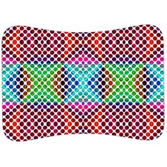 Colorful Circle Abstract White  Red Pink Green Velour Seat Head Rest Cushion by BrightVibesDesign