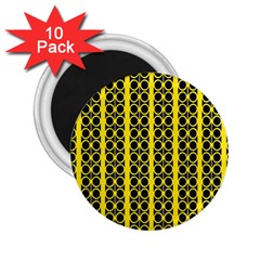 Circles Lines Black Yellow 2 25  Magnets (10 Pack)  by BrightVibesDesign