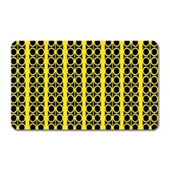 Circles Lines Black Yellow Magnet (rectangular) by BrightVibesDesign