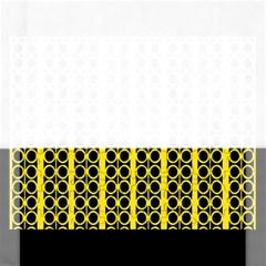 Circles Lines Black Yellow Rectangular Jigsaw Puzzl by BrightVibesDesign