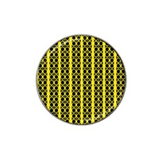 Circles Lines Black Yellow Hat Clip Ball Marker (4 Pack) by BrightVibesDesign