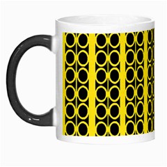 Circles Lines Black Yellow Morph Mugs by BrightVibesDesign