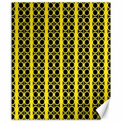 Circles Lines Black Yellow Canvas 8  X 10  by BrightVibesDesign