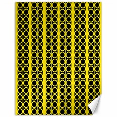 Circles Lines Black Yellow Canvas 12  X 16  by BrightVibesDesign