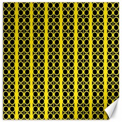 Circles Lines Black Yellow Canvas 20  X 20  by BrightVibesDesign