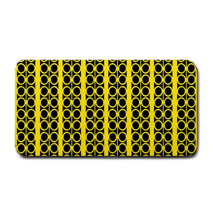 Circles Lines Black Yellow Medium Bar Mats